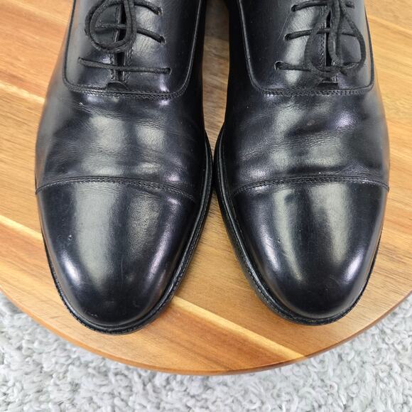 Salvatore Ferragamo Black Leather Office Daily Cap Toe Oxford Dress Shoe Men 9 D - Picture 6 of 16